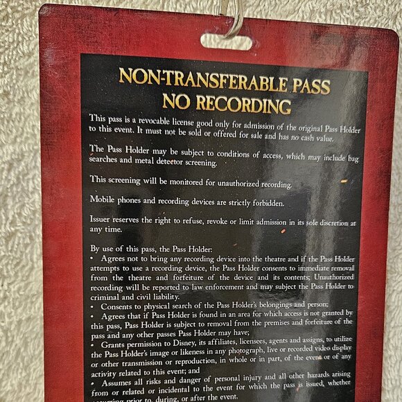 Pirates Caribbean world premiere 2017 Hollywood original guest pass ticket Depp - Picture 3 of 6